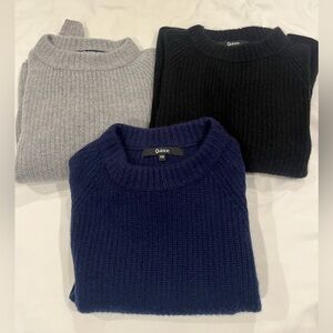 NEW Quince Women's Cashmere Fisherman Sweaters, Black, Gray, Navy - size XS